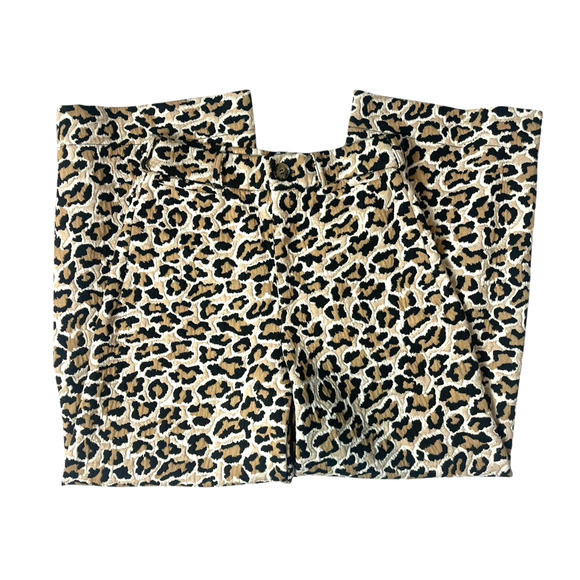 Maeve The Colette Leopard Cropped Wide Leg Culottes Pants Size 27 Small US 4 - Picture 6 of 13